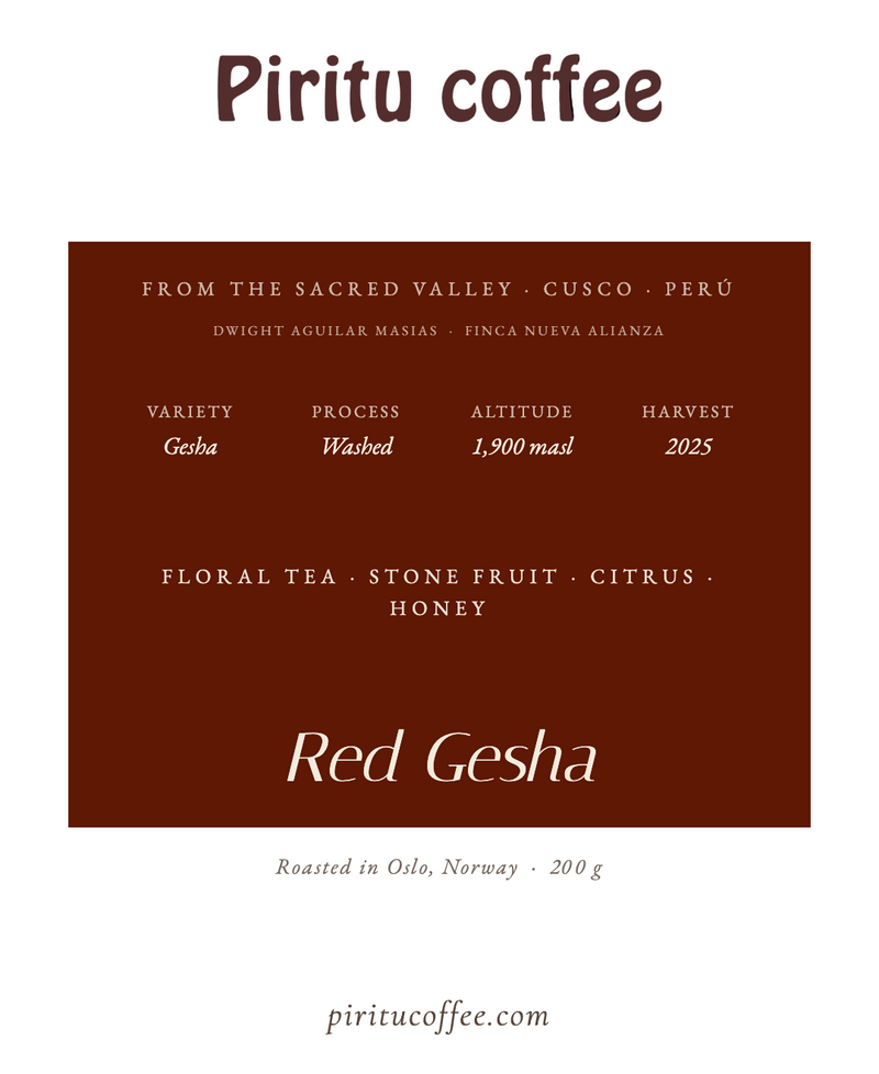 Red Gesha Microlot - Cup of Excellence Peru (200g, 91+ SCA)