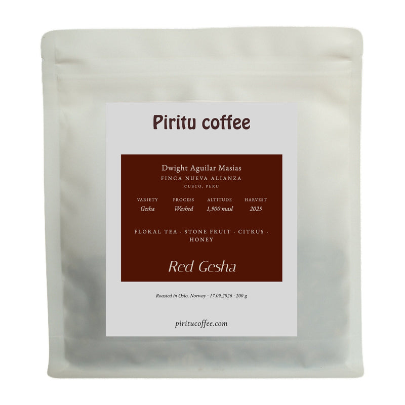 Red Gesha 200 g bag from Finca Nueva Alianza, Cusco, Peru