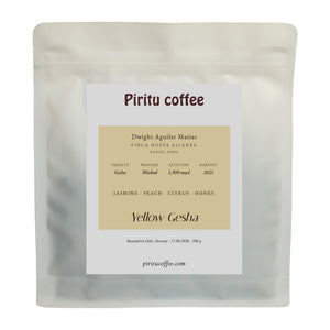 Yellow Gesha 200 g bag from Finca Nueva Alianza, Cusco, Peru
